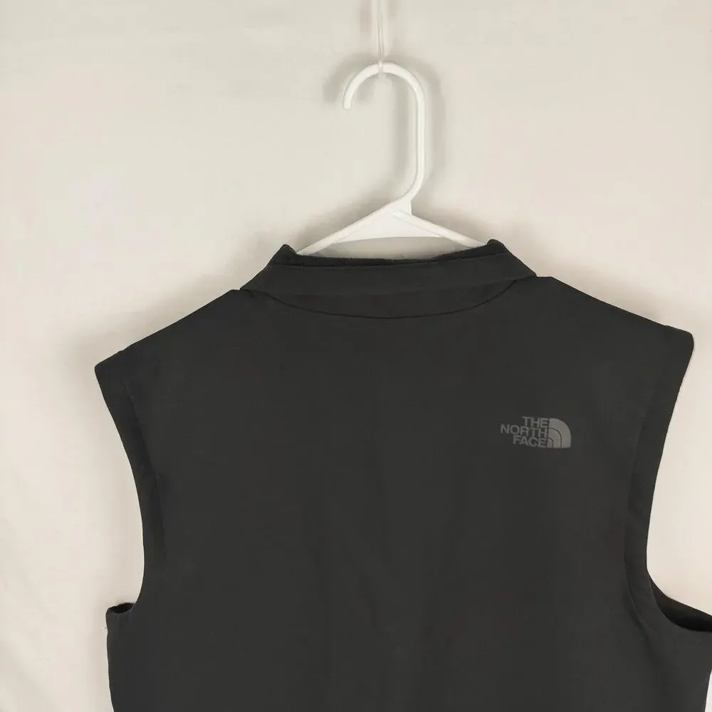 The North Face Vest Mens Large Black Softshell Windbreaker Full Zip Pockets